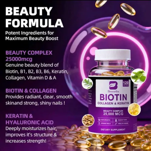 BIOTINA + COLÁGENO + KERATINA — imagen 1