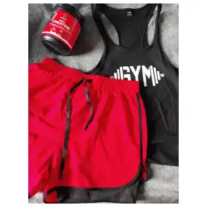 CONJUNTO DE CAMISETA GYM + SHORT CON LICRA miniatura 1